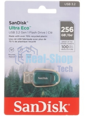 Флешка USB 256 Gb SanDisk CZ96 Ultra Eco, USB 3.2 зеленый