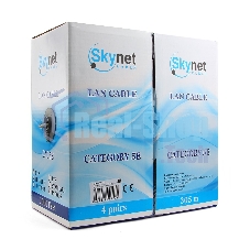 Кабель SkyNet Premium UTPнг-LSZH 4x2x0,51, низкое дымовыделение, нулевое содержание галогенов, медный, FLUKE TEST, кат.5e, однож., 305 м, box, оранжевый