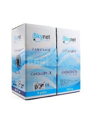 Кабель SkyNet Premium UTPнг-LSZH 4x2x0,51, низкое дымовыделение, нулевое содержание галогенов, медный, FLUKE TEST, кат.5e, однож., 305 м, box, оранжевый