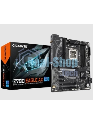 Материнская плата Gigabyte Z790 EAGLE AX, LGA 1700, Intel Z790, 4xDDR5, 4xSATA, 3xM.2, 1xPCIe 3.0 x1, 1xPCIe 4.0 x4, 1xPCIe 5.0 x16, 1xHDMI, 1xDP, 1x 2.5Gb LAN, 2xUSB-A 2.0, 4xUSB-A 3.2 Gen 1, 1xUSB 3.2 Gen 2, 7.1, ATX