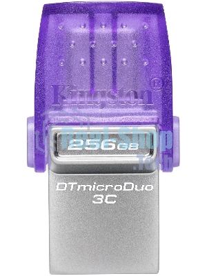 Флешка USB Kingston DataTraveler microDuo 3C (DTDUO3CG3/256GB), 256Gb, USB 3.2 Gen 1/Type-C, R/W 200/15, фиолетовый