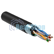 Кабель связи ITK витая пара F/UTP, cat.5e 4х2х24AWG solid, LDPE, 305м, черный
