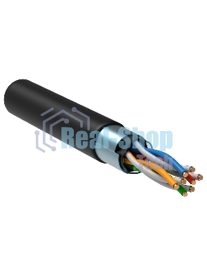Кабель связи ITK витая пара F/UTP, cat.5e 4х2х24AWG solid, LDPE, 305м, черный