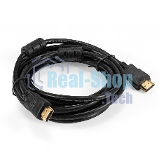 Кабель HDMI ExeGate EX-CC-HDMI-3.0F (19M/19M, 3м, v1.4b, ферритовые кольца, позолоченные контакты)