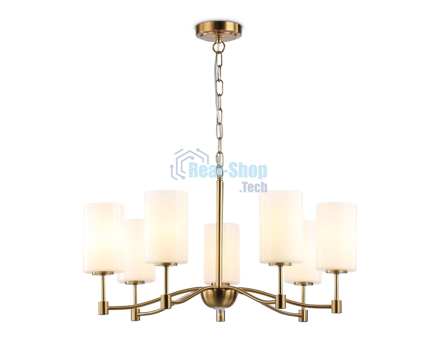 Люстра Ambrella light LH56053/7 BS/FR латунь/белый матовый E14*7 max 40W D680*950