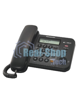Телефон проводной Panasonic KX-TS2358RUB черный АОН,Caller ID,ЖКД,блокировка набора,выключение микрофона,кнопка 