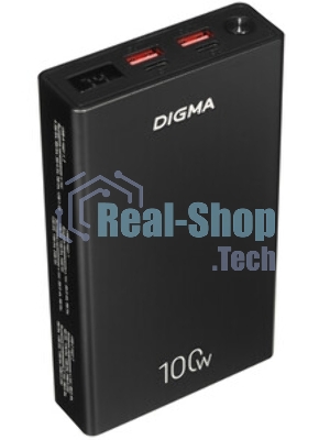 Портативный аккумулятор Digma DGPD100WA 20000mAh QC3.0/PD3.0 100W 5A 2xUSB-A/2xUSB-C черный