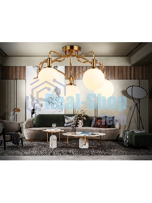 Светильник Ambrella light TR3212/5 GD/FR золото/белый матовый  E27*5 max 40W D560*302