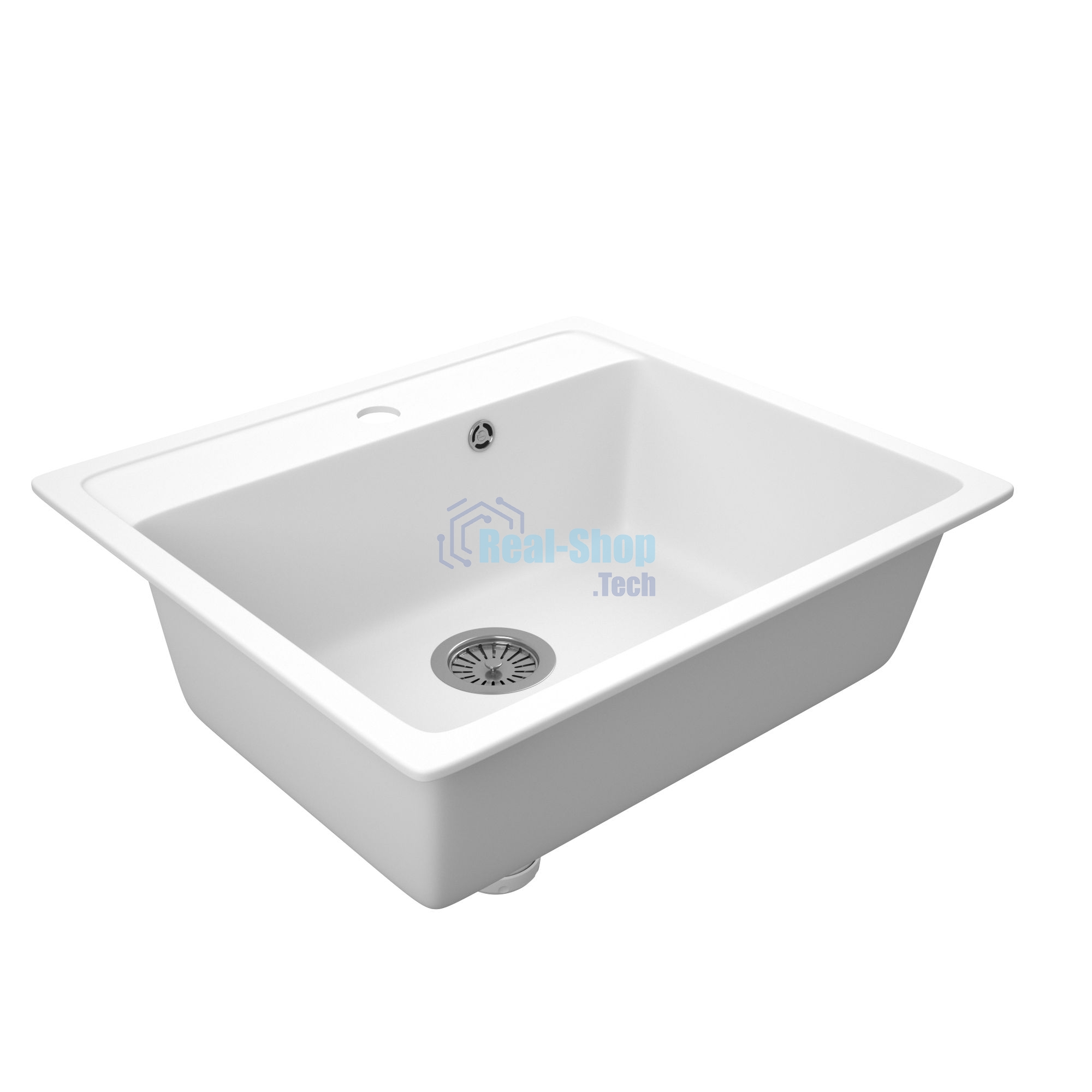 Мойка для кухни BAU Stil White snow 56х50, выпуск с сифоном в комплекте, белый снег