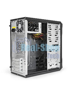 Компьютерный корпус ExeGate EX284031RUS Minitower BA-203U Black, mATX, (AA500, 80мм), 2хUSB+1хUSB 3.0, Audio