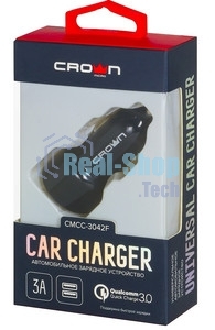 Автомобильное универсальное зарядное устройство Crown CMCC-004