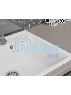 Мойка для кухни BAU Stil White snow 56х50, выпуск с сифоном в комплекте, белый снег