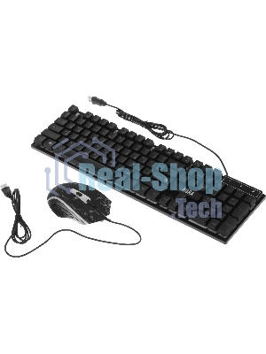 Комплект клавиатура+мышь Defender Aura MKP-117 проводной, USB, 2400 DPI, черный