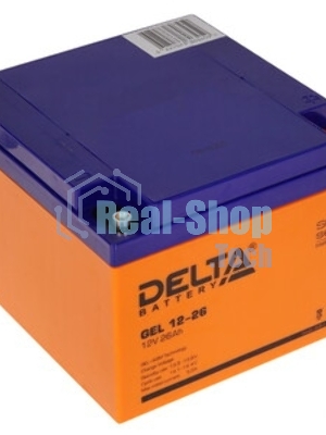 Аккумуляторная батарея Delta GEL 12-26 напряжение 12В, емкость 26А·ч (174х166х125мм)