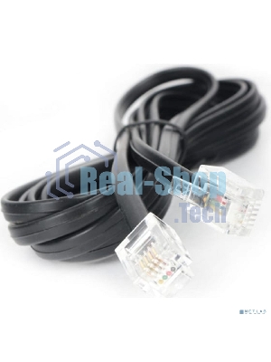 Кабель телефонный аппарат-розетка Cablexpert TC6P4C-2M-BK 2 м черный