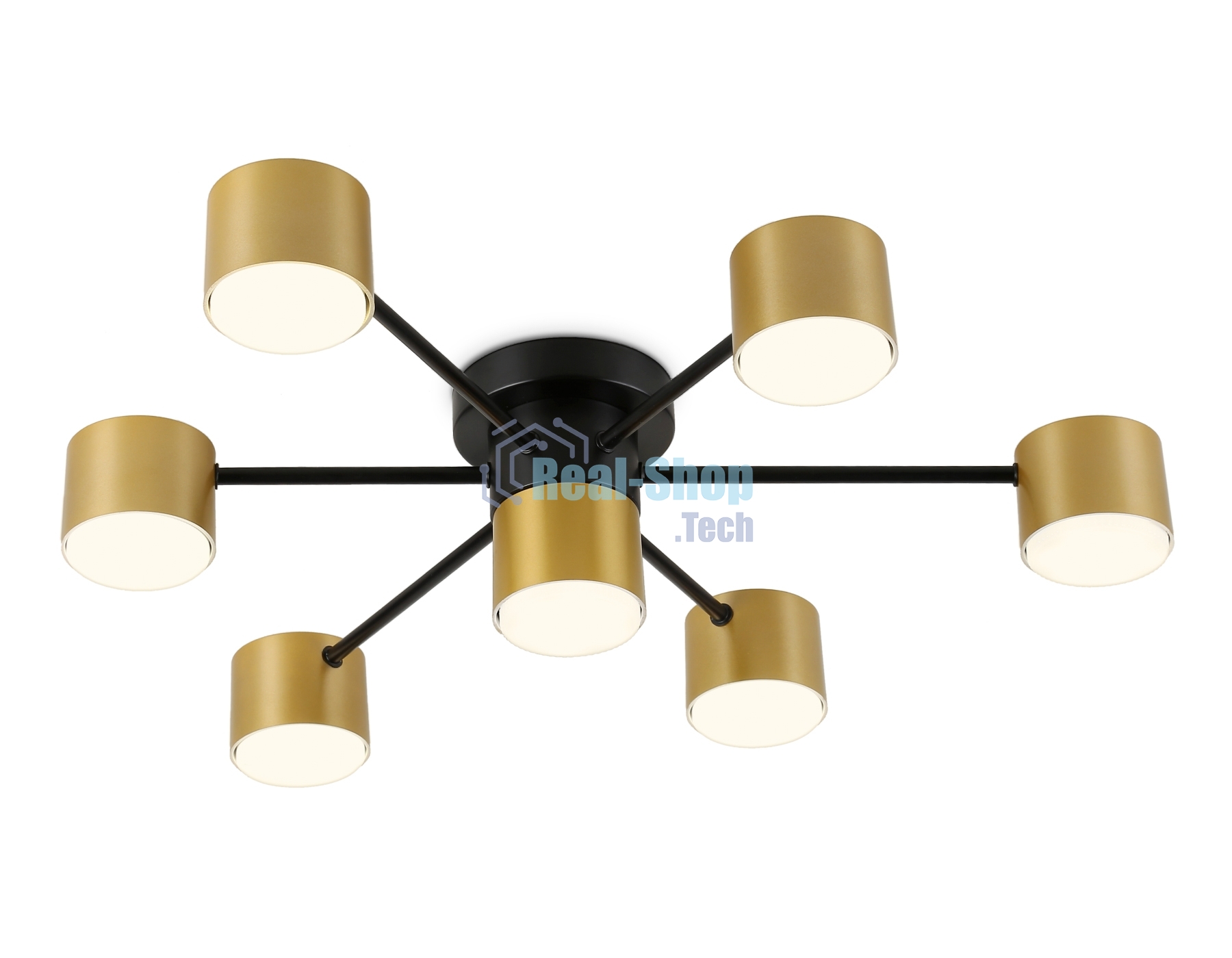 Потолочный светильник Ambrella light FL51726/7 BK/GD черный/золото GX53/7 max 12W 645*135