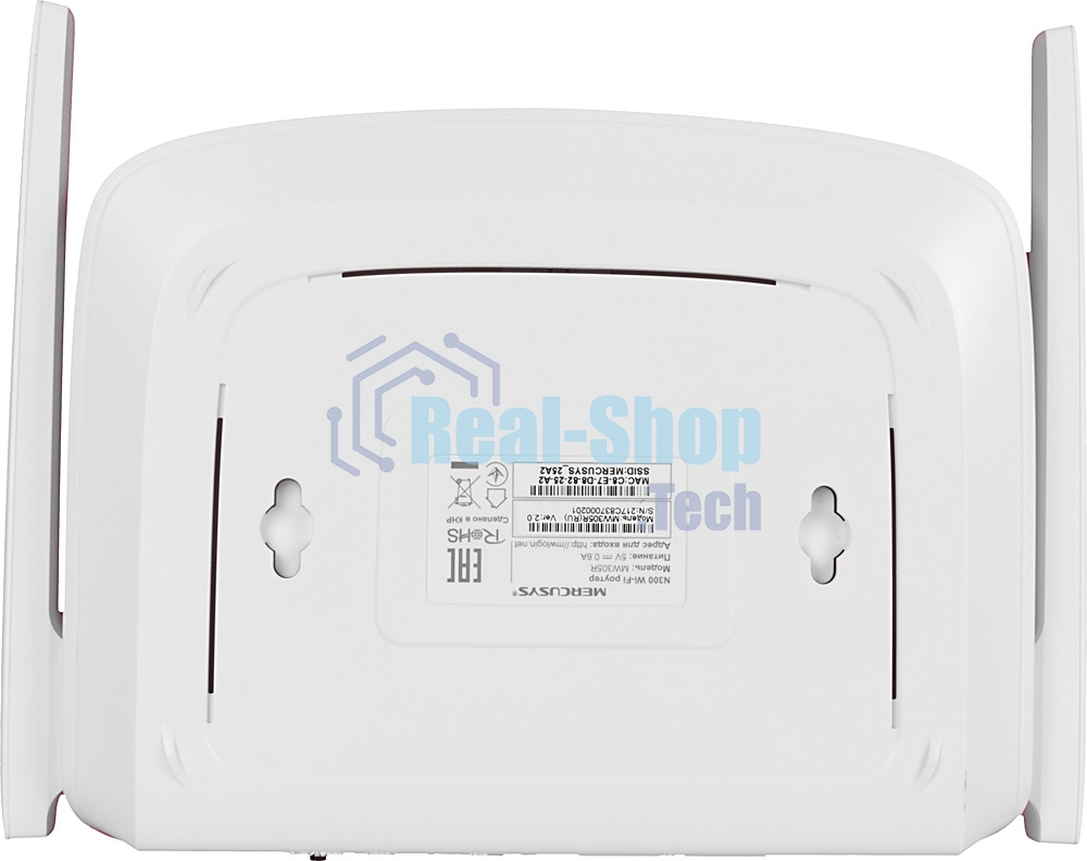 Маршрутизатор Mercusys MW305R Wi-Fi роутер 300 Мбит/с 2,4 ГГц, 1 порт WAN 10/100 Мбит/с + 4 порта LAN 10/100 Мбит/с, 2 фиксированные антенны