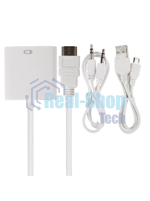 Переходник Rexant шт. HDMI - гн. VGA (провод) + 3. 5 мм Аудио с питанием