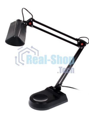 Лампа настольная Camelion KD-017A С0211W черный в к-те база+струбцина
