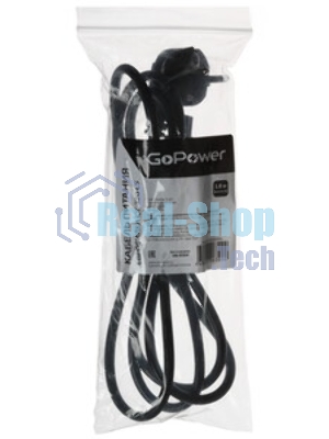 Кабель питания GoPower евровилка CEE 7/7-IEC 320 C5 1.8м ПВХ 0.75мм черный (1/10/160)