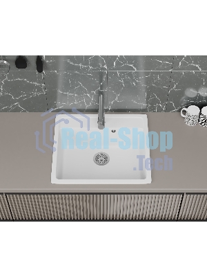 Мойка для кухни BAU Stil White snow 56х50, выпуск с сифоном в комплекте, белый снег