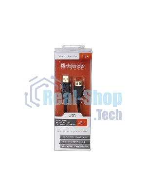 Кабель Defender PRO USB 2.0 кабель удлинительный 1.8м AM/AF, зол.конт, 2фер.фил.