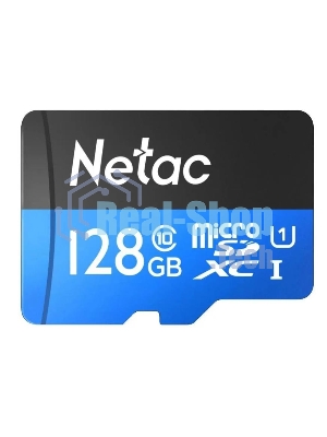 Флеш карта MicroSDXC 128Gb Netac Class 10 UHS-I U1 P500 Standart + адаптер NT02P500STN-128G-R