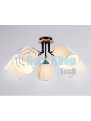 Светильник Ambrella light TR4733/5 BK/LWD черный/светлое дерево E27/5 max 40W D610*270