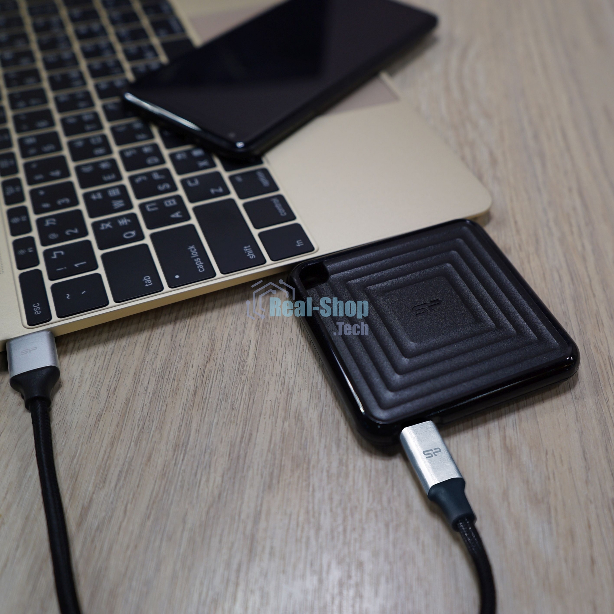Внешний SSD 2TB Silicon Power PC60, External, USB 3.2 Type-C R/W - 540/500 MB/s черный