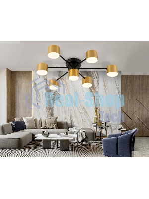 Потолочный светильник Ambrella light FL51726/7 BK/GD черный/золото GX53/7 max 12W 645*135