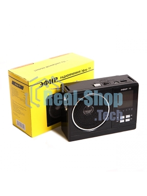 Радиоприемник Сигнал Эфир-10, черный, бат.2хR20 (не в компл.), 220V, USB, SD, micro-SD, 2 светод.фонар.