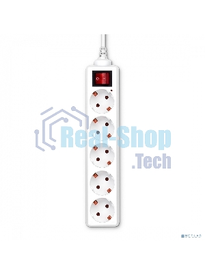 Сетевой удлинитель Buro BU-PS5.5/W 5 м (5 розеток) белый (пакет ПЭ)