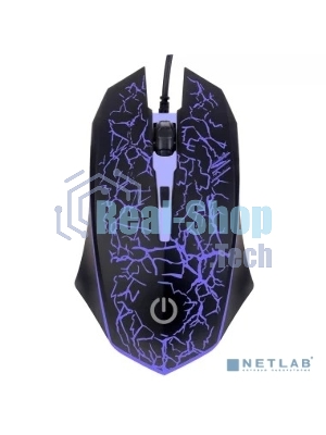Мышь проводная оптическая Perfeo GRID, 4 кн, USB, черный, GAME DESIGN, 7 цв. подсветка, 800-1600 DPI PF_A4800