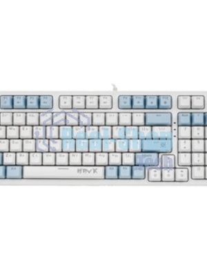 Клавиатура проводная Defender Hawk GK-418, USB, белый/голубой