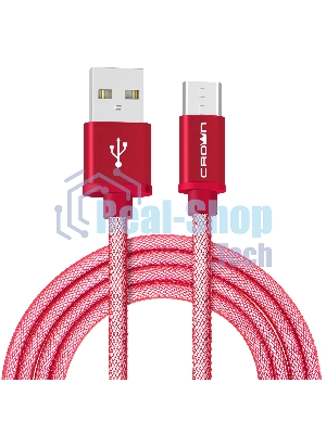 Кабель Crown USB - microUSB CMCU-3072M red