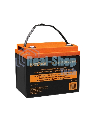 Аккумуляторная батарея ExeGate EX282984RUS HR 12-75 (12V 75Ah, под болт М6)