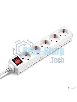 Сетевой удлинитель Buro BU-PS5.5/W 5 м (5 розеток) белый (пакет ПЭ)