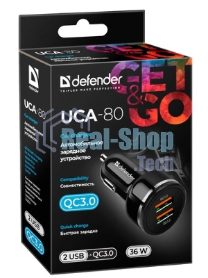 Зарядное устройство для авто Defender UCA-81 36W 2XUSB