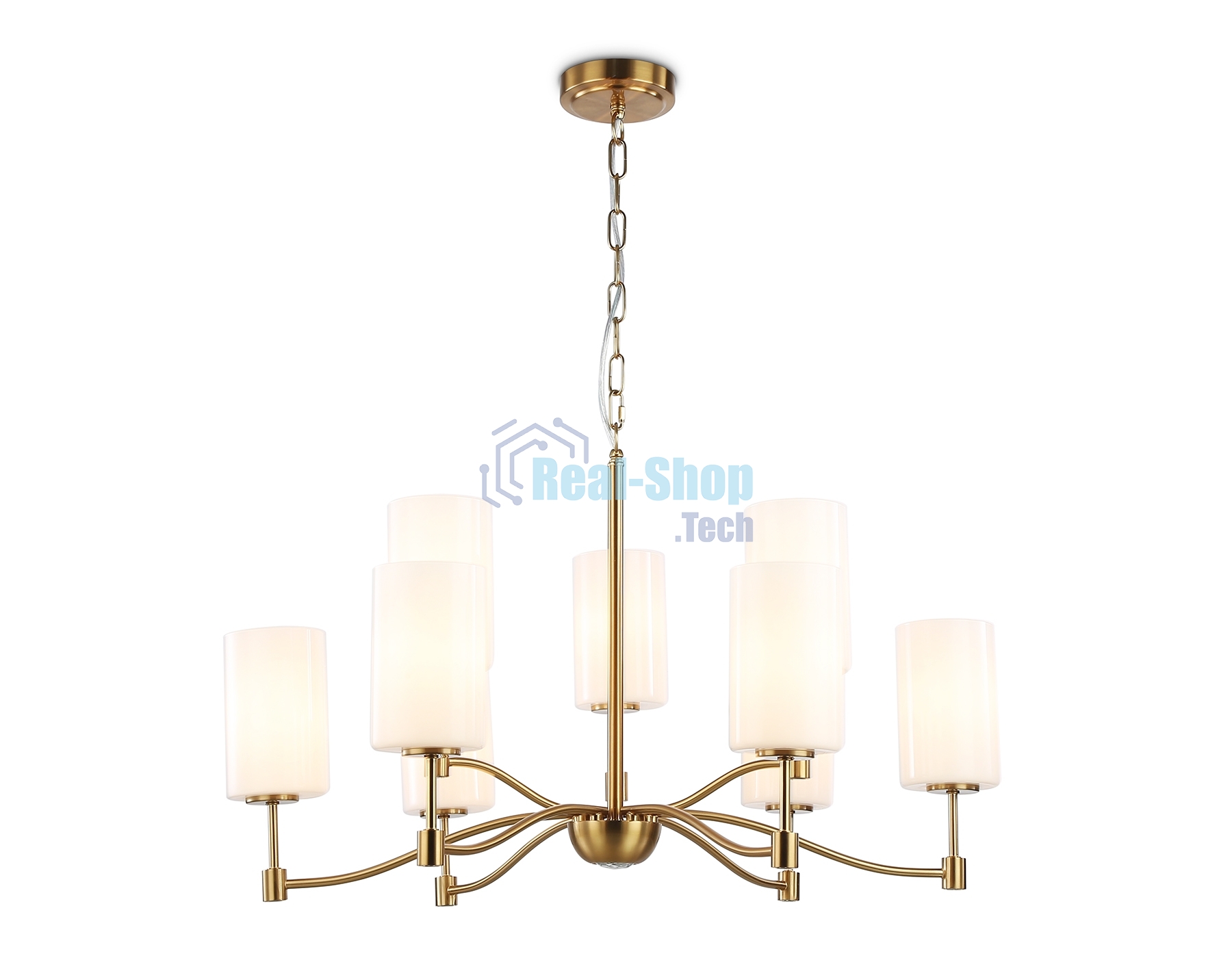 Люстра Ambrella light LH56054/6+3 BS/FR латунь/белый матовый E14*9 max 40W D765*1060