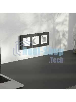 Розетка с заземлением, шторками и USB тип A+C (белый матовый)