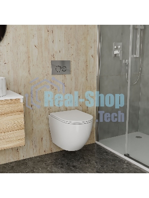 Комплект BAU 6 в 1: инсталляция BAU PRO, унитаз подвесной безободковый вихревой со скрытым сливом Bau Dream Hurricane3, сиденье дюропласт микролифт, клавиша BASIC хром