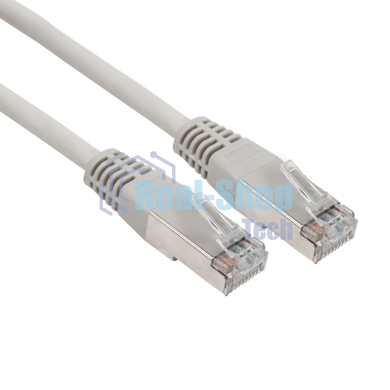 Пaтч-корд Rexant F/UTP, cat.6, RJ45-RJ45, экранированный, PVC серый, 1м