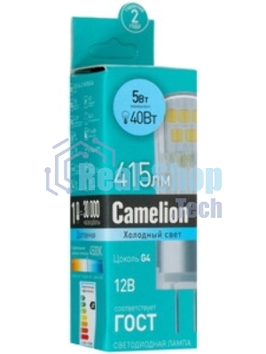 Лампа светодиодная Camelion (13750) LED5-G4-JC-NF/845/G4