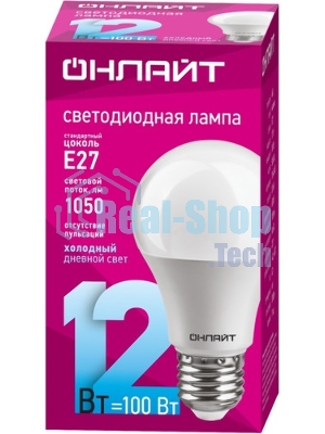 Лампа светодиодная ОНЛАЙТ 90116 OLL-A60-15-230-6.5K-E27-PROMO