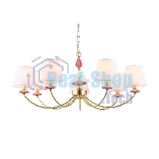 Люстра Ambrella light LH75025/7 GD/PI золото/розовый E14/7 max 40W D890*800