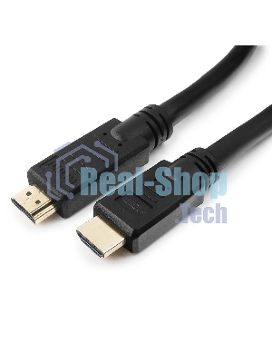 Кабель Cablexpert HDMI CC-HDMI4-30M, 19M/19M, v1.4, медь, позол.разъемы, экран, усилитель сигнала, 30м, черный, пакет