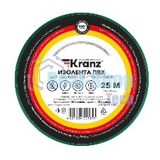 Изолента ПВХ Kranz 0.13х15 мм, 25 м, зеленая (5 шт./уп.) Изолента ПВХ Kranz 0.13х15 мм, 25 м, зеленая (5 шт./уп.)