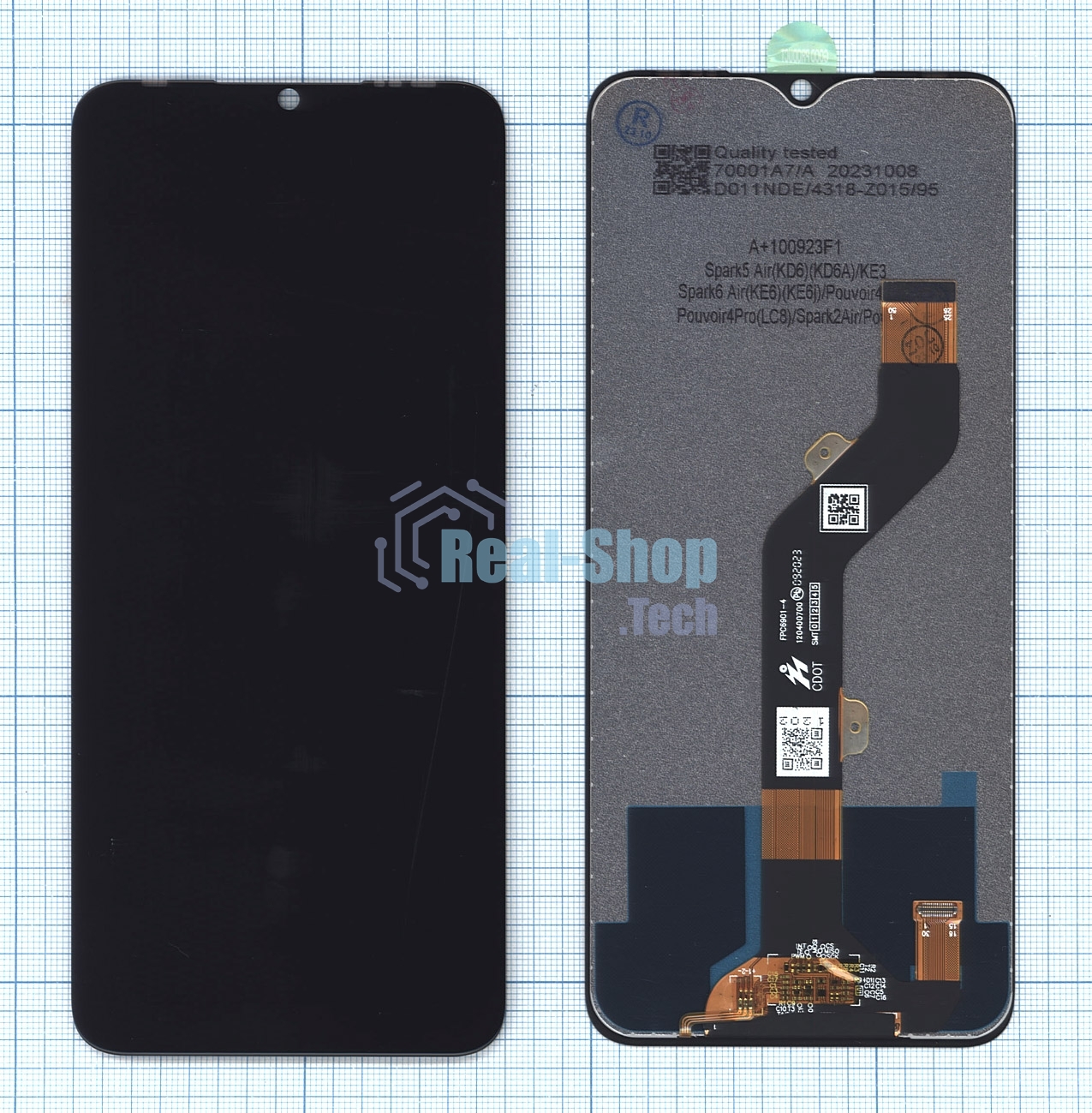 Дисплей для Tecno Spark 5 Air черный