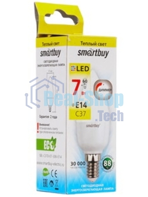 Светодиодная (LED) лампа Smartbuy C37-07W/3000/E14 (Диммер) (SBL-C37D-07-30K-E14)