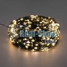 Гирлянда Neon-night Роса с контроллером 20м, 200 LED, IP20, 230В, зеленый провод, теплое белое свечение